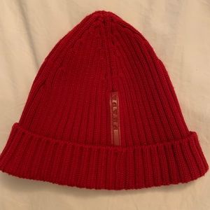 Prada Beanie beret ski hat in Red 100% Authentic